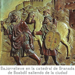 Bajorrelieve de la Catedral de Granada de Boabdil leaving the city