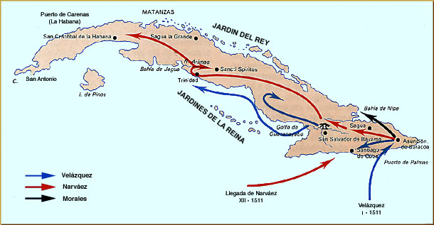 Mapa de la Conquista de Cuba