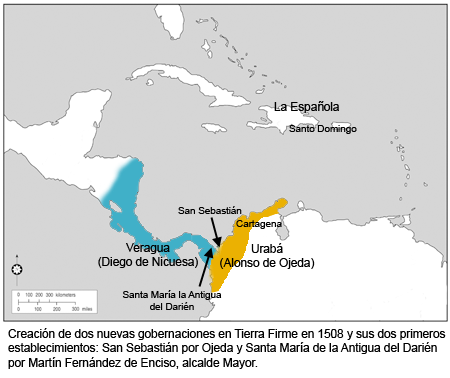 Mapa gobernaciones de Tierra Firme