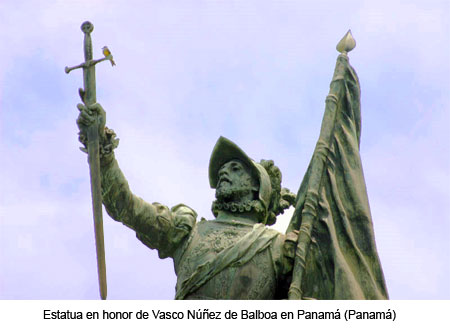 Estatua en honor de Núñez de Balboa en Panamá