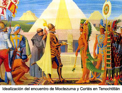 Encuentro de Moctezuma y Hernán Cortés