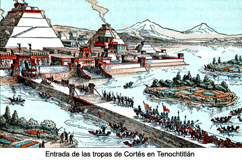 Entrada de Cortés en Tenochtitlán