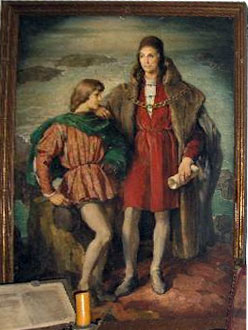 Retrato de Diego Colón junto a su padre Cristóbal Colón