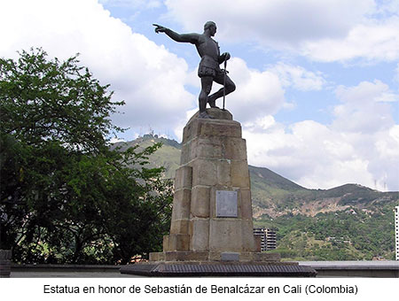 Estatua a Sebastián de Benalcázar en Cali 