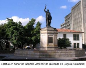 Estatua a Gonzalo Jiménez de Quesada en Bogotá