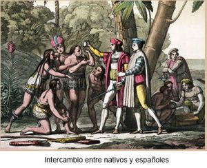 Intercambio entre indios y españoles