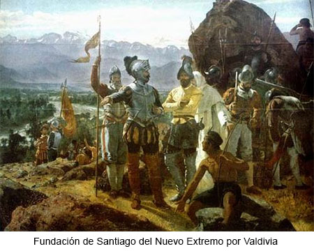 Fundación de Santiago del Extremo por Pedro de Valdivia