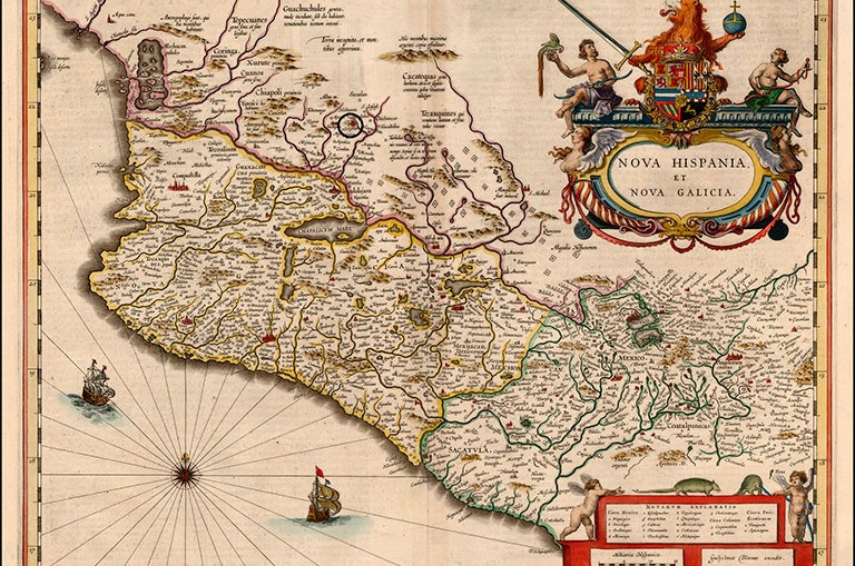 Mapa de Nueva Galicia en el virreinato de Nueva España