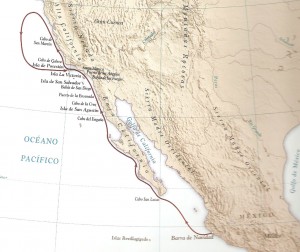 Ruta de Rodríguez de Cabrillo descubriendo California