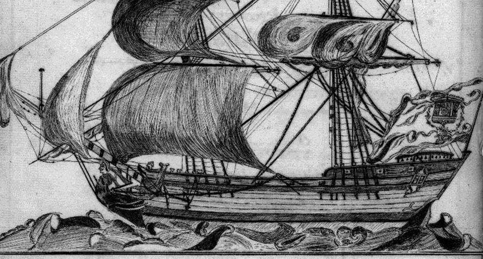 Paquebote de correo de siglo XVII