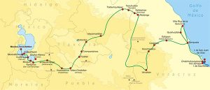 Ruta de Cortés desde Veracruz hasta Tenochtitlan