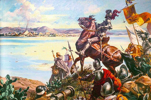 Hernán Cortés en Tenochtitlan