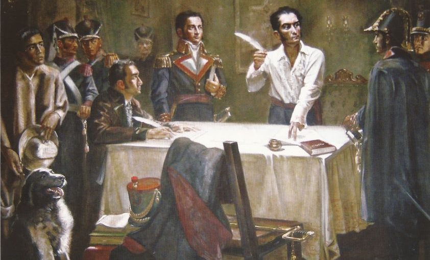 Bolívar firma el Decreto de Guerra a Muerte