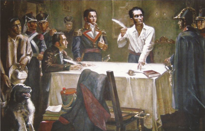 Bolívar firma el Decreto de Guerra a Muerte