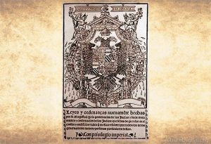 Portada de las Leyes Nuevas de Indias de 1542