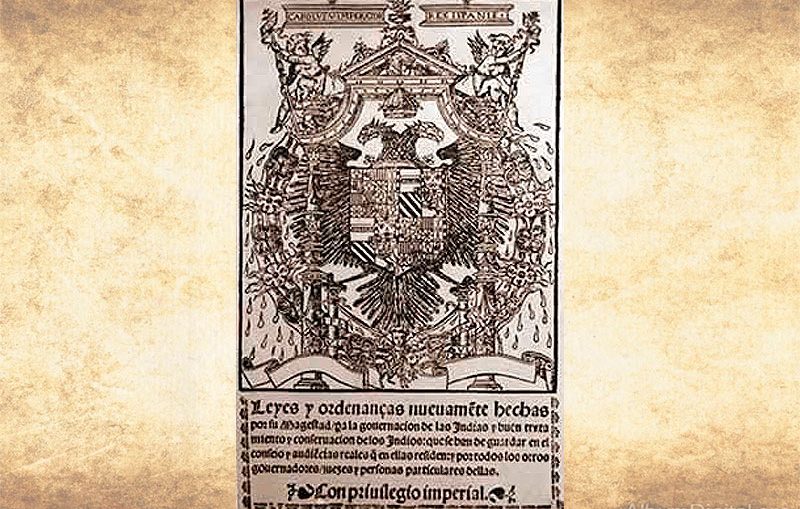 Portada de las Leyes Nuevas de Indias de 1542