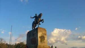 Estatua en honor de Sebastián Belalcázar en Popayán (Colombia)